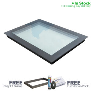 Frameless Flat Roof Skylight Triple Glazed In stock & Ready to dispatch from Sunview Rooflights